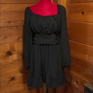 Elegant Black Long Sleeve Dress